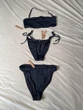 3-Piece SKIMS Swim Bikini Bundle Set NWT Medium Onyx
